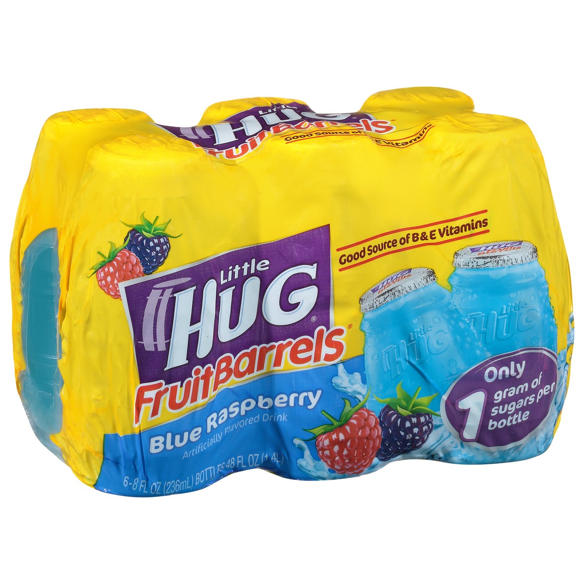 slide 2 of 13, Little Hug Fruit Barrels Blue Raspberry Flavored Drink 6 - 8 fl oz Bottles, 6 ct