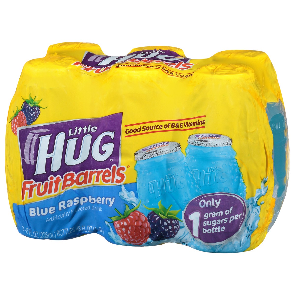 slide 7 of 13, Little Hug Fruit Barrels Blue Raspberry Flavored Drink 6 - 8 fl oz Bottles, 6 ct