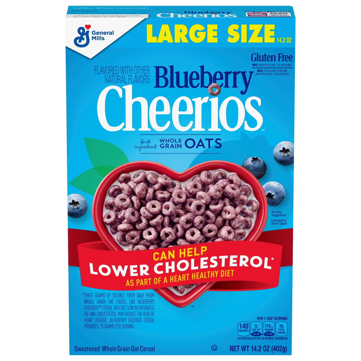 slide 1 of 5, Cheerios Blueberry Cereal, Gluten Free, 14.2 oz