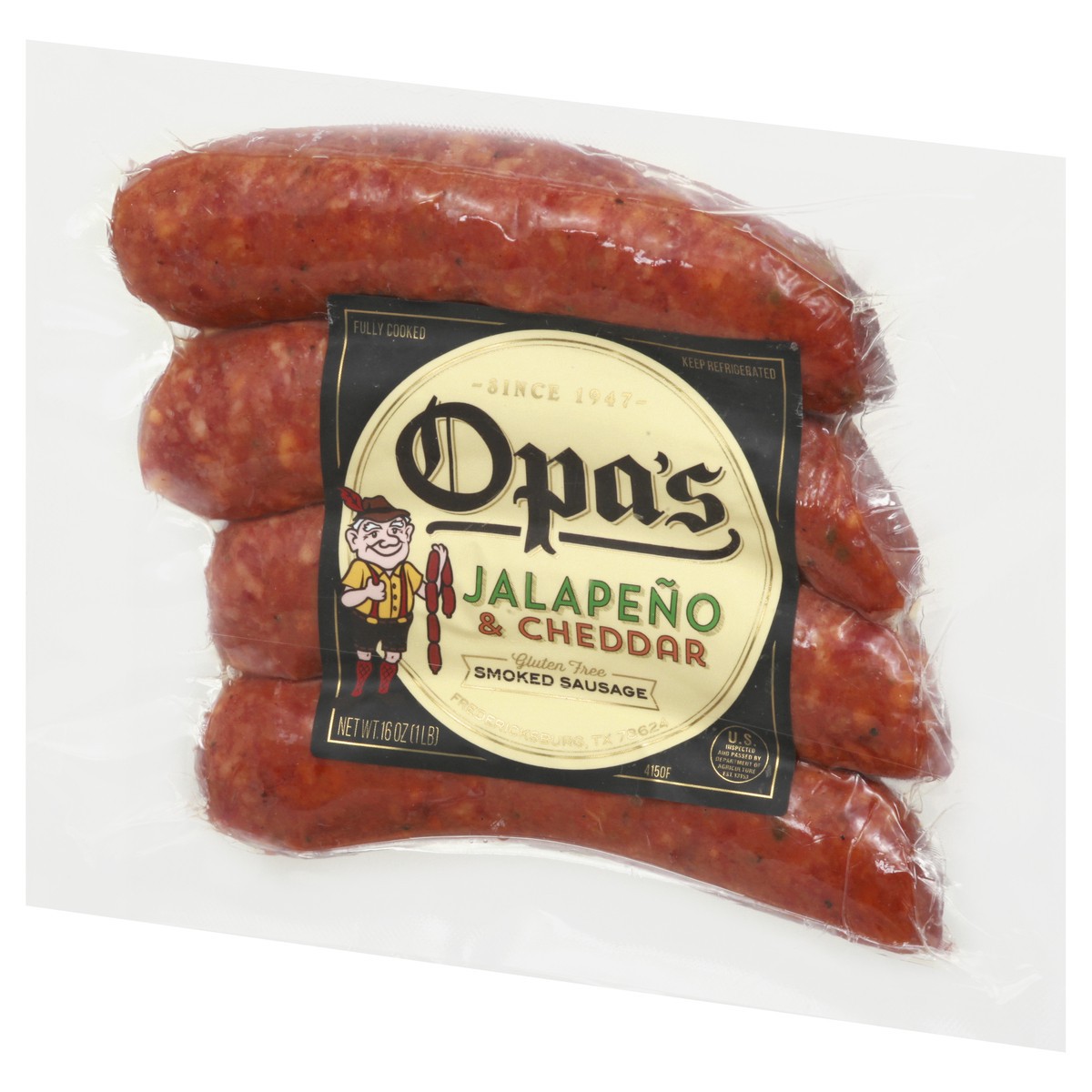 slide 8 of 13, Opa's Jalapeno & Cheddar Smoked Sausage 16 oz, 16 oz
