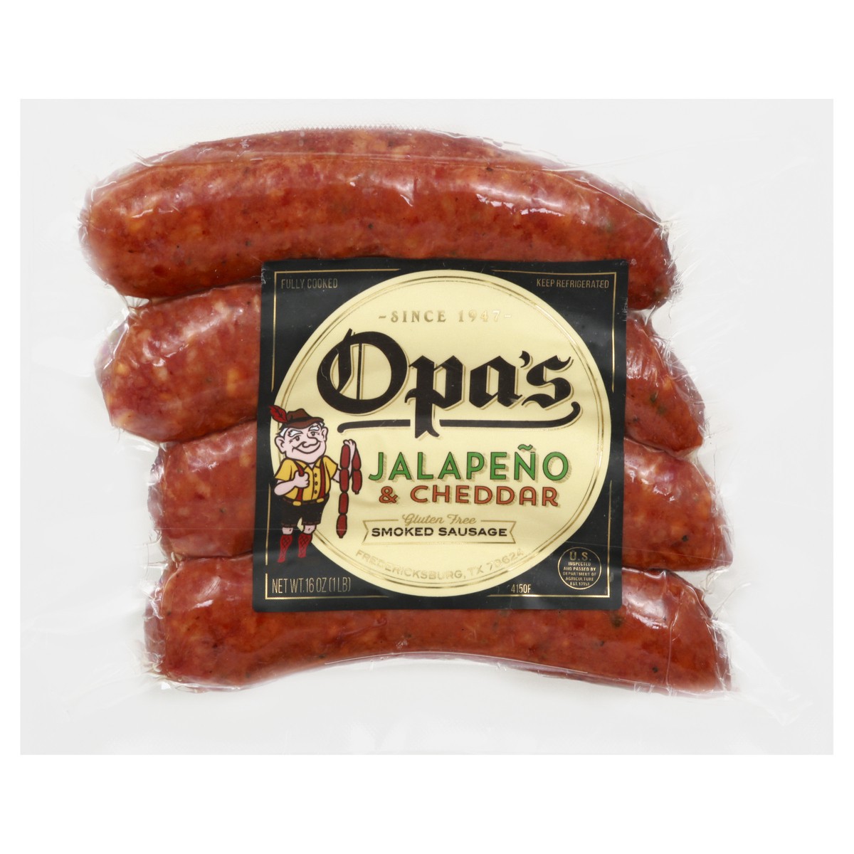 slide 6 of 13, Opa's Jalapeno & Cheddar Smoked Sausage 16 oz, 16 oz