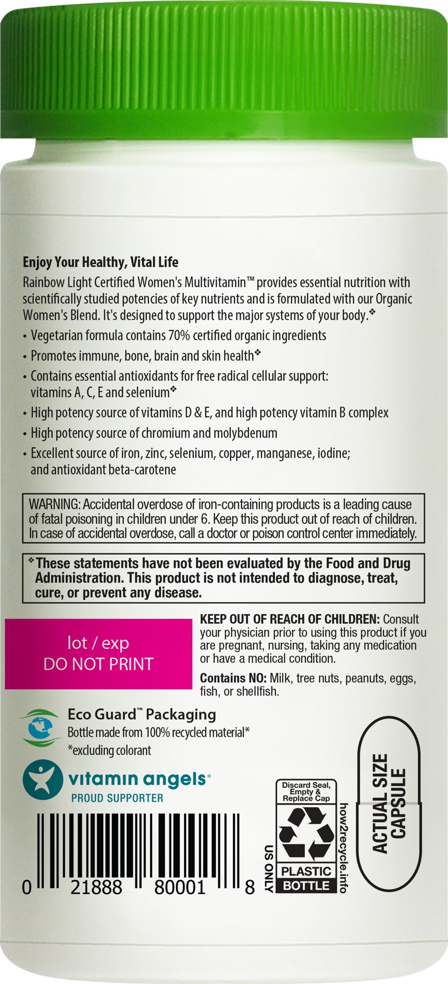 slide 2 of 5, Rainbow Light Certified Women's Multivitamin Supplement Vegetarian Capsules, 120 ct
