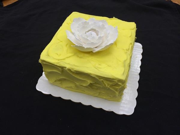 slide 1 of 1, 6 Inch Pretty Peony Square Cake, 30 oz
