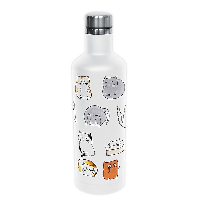 slide 1 of 1, Indigo Falls Cats Moodi Stainless Steel Water Bottle with Lid, 16 oz