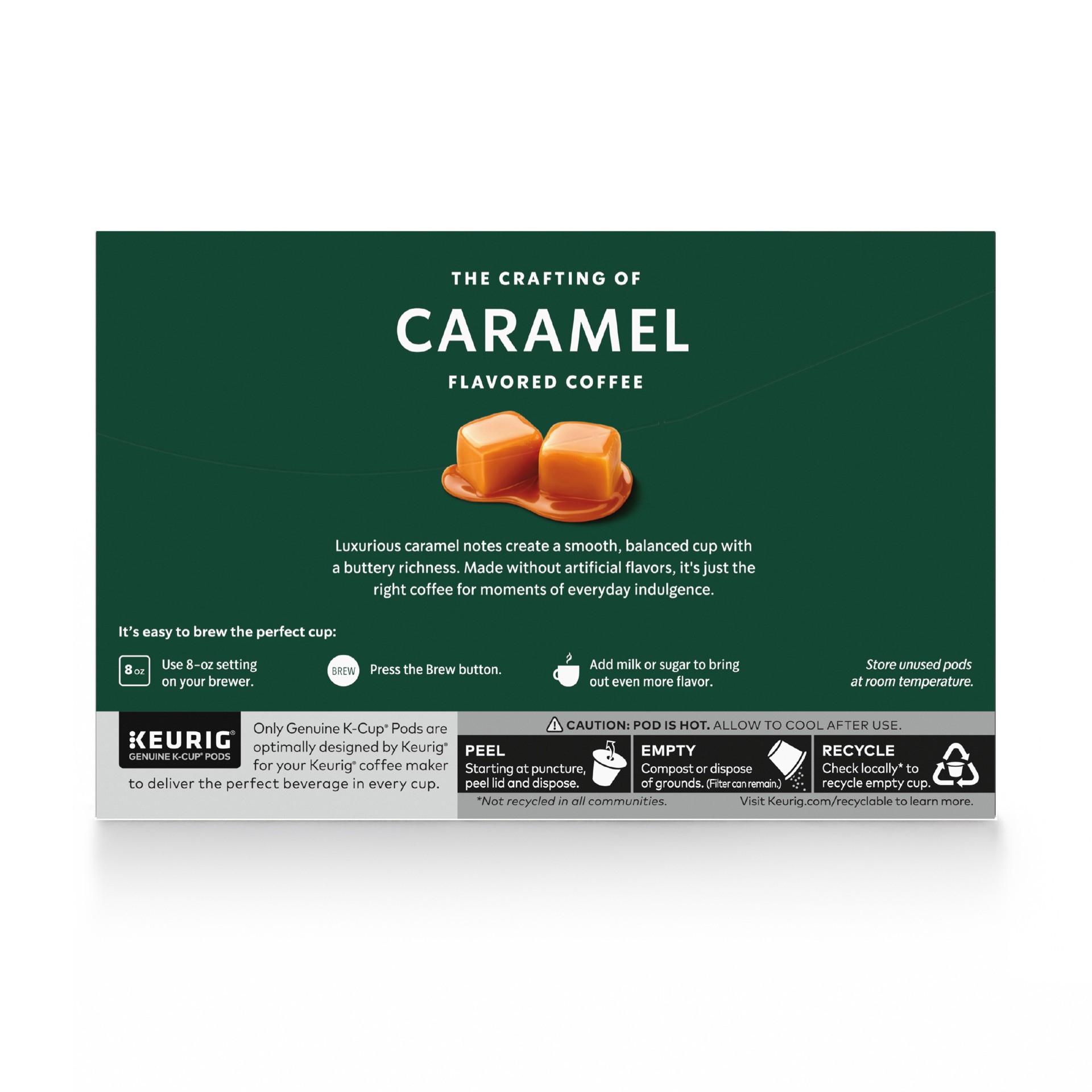 slide 3 of 5, Starbucks K-Cup Coffee Pods—Caramel Flavored Coffee—Naturally Flavored—100% Arabica—1 box (10 pods), 10 ct