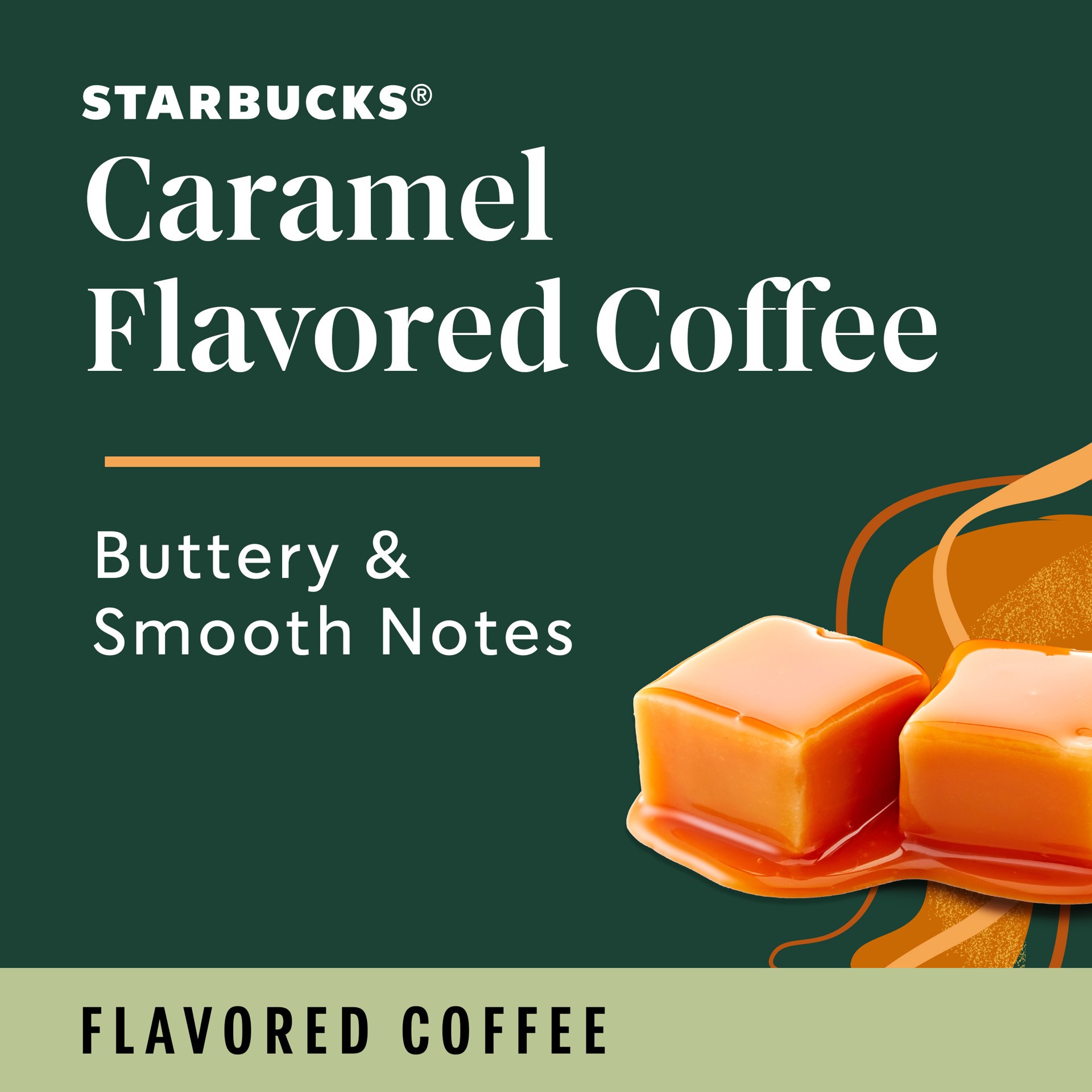 slide 2 of 5, Starbucks K-Cup Coffee Pods—Caramel Flavored Coffee—Naturally Flavored—100% Arabica—1 box (10 pods), 10 ct
