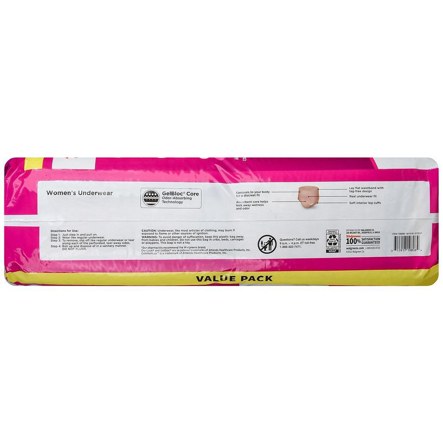 slide 5 of 5, Walgreens Certainty Women's Large Maximum Absorbency Underwear, 32 ct