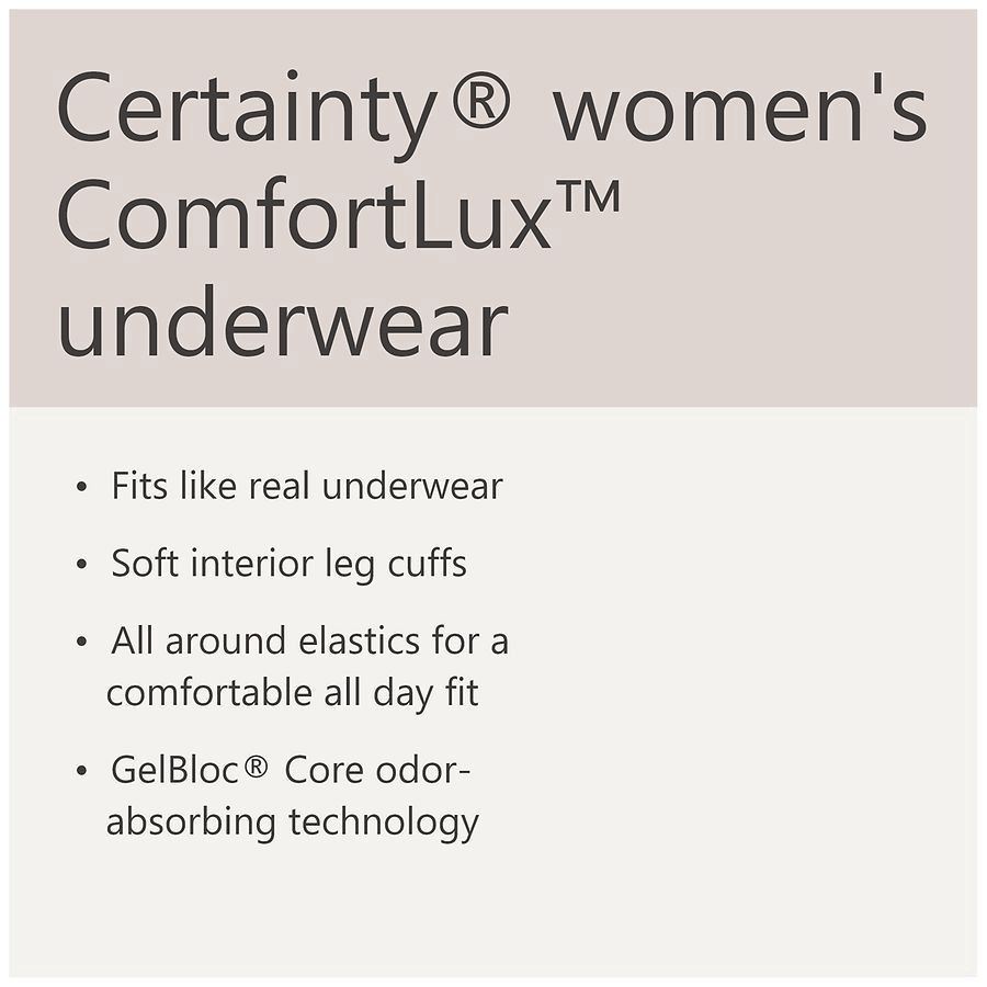 slide 2 of 5, Walgreens Certainty Women's Large Maximum Absorbency Underwear, 32 ct