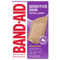 BAND-AID Brand Adhesive Bandage for Sensitive Skin, Extra Large, 7 ct