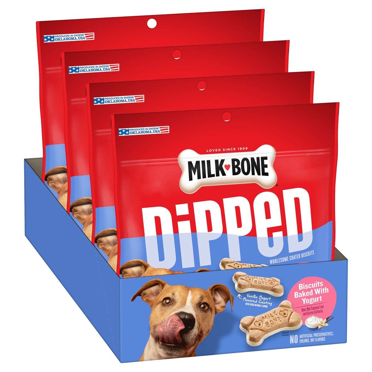 slide 2 of 8, Milk-Bone Dipped Vanilla Yogurt Crunchy Dog Treats - 12oz/4ct, 12 oz