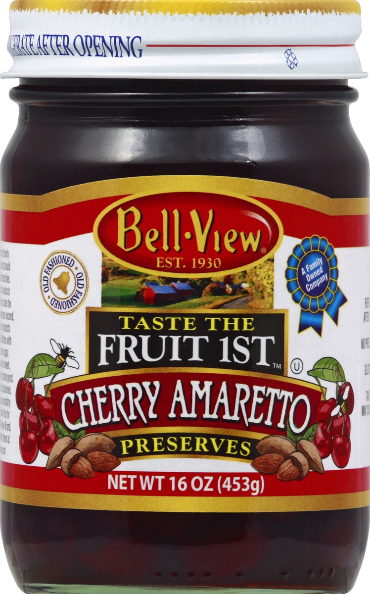 slide 2 of 2, Bell-View Taste The Fruit 1st Cherry Amaretto Preserves 16 oz, 16 oz