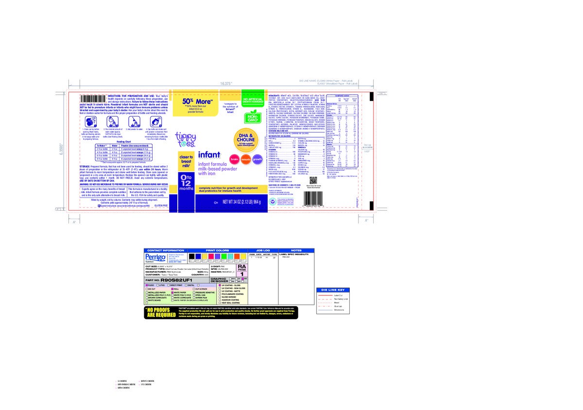 slide 14 of 15, Tippy Toes Milk-Based Powder with Iron 0 to 12 Months Infant Formula 34 oz, 33.2 oz