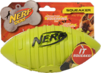 slide 1 of 1, NERF Blitz Squeak Football Pet Toy - Green - 7'', 1 ct