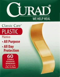 CURAD Bandages, Adhesive, Plastic, 60 Each