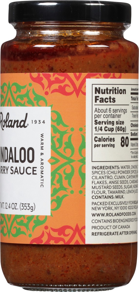 slide 4 of 9, Roland Vindaloo Curry Sauce 12.4 oz, 12.4 oz