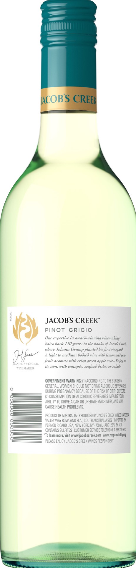slide 4 of 5, Jacob's Creek Classic Pinot Grigio White Wine 750mL, 13% ABV, 750 ml
