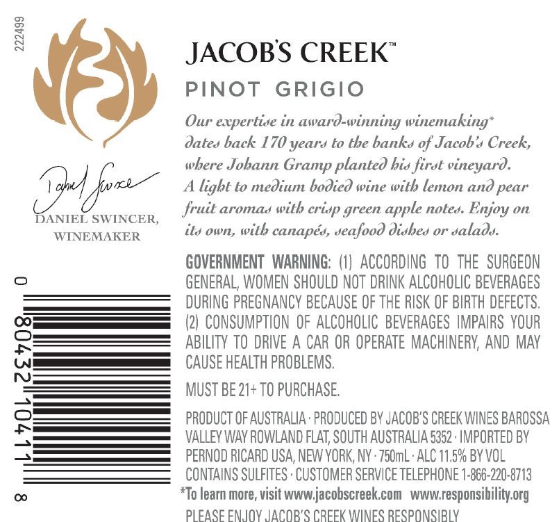 slide 2 of 5, Jacob's Creek Classic Pinot Grigio White Wine 750mL, 13% ABV, 750 ml