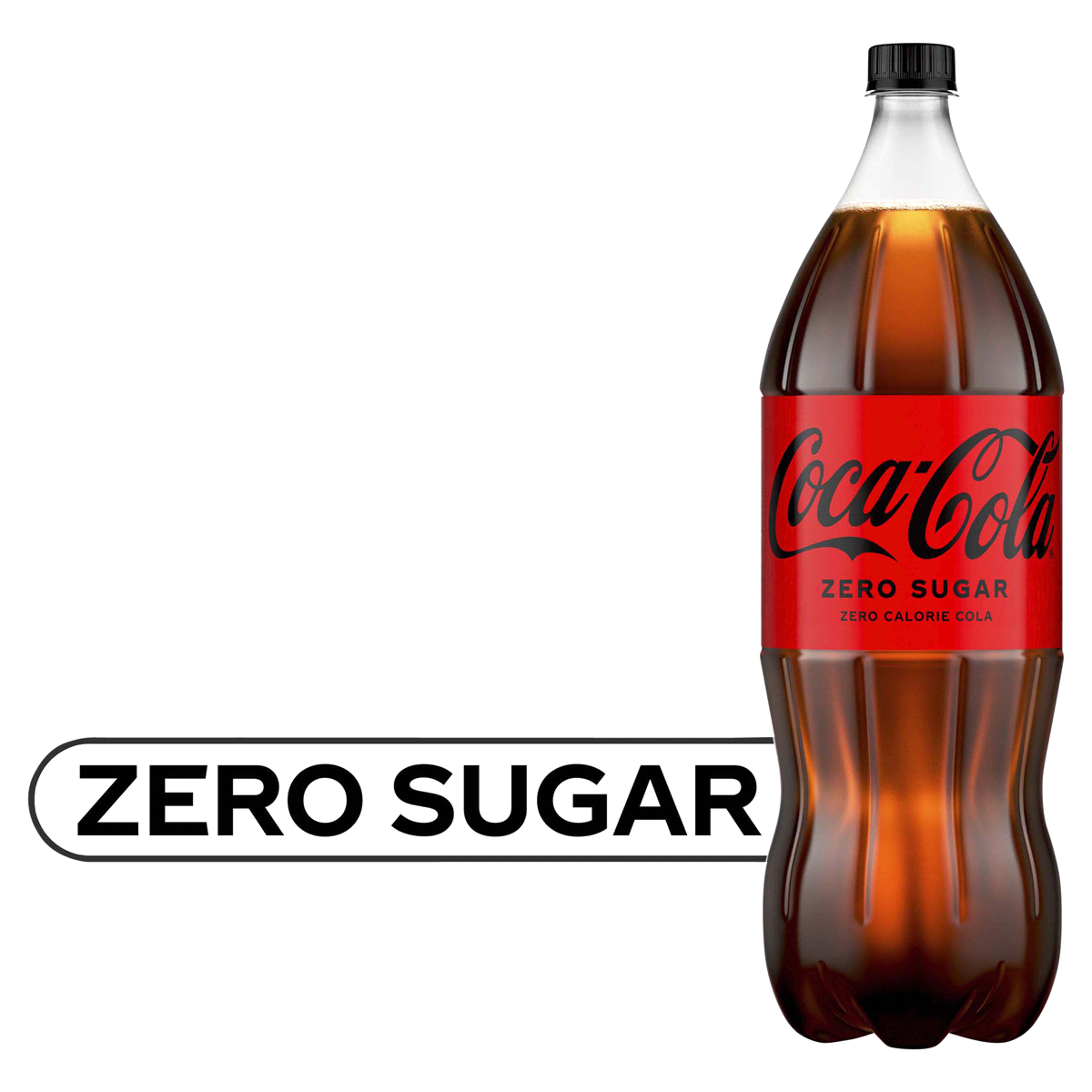 slide 1 of 8, Coca-Cola Cola Zero Calorie Zero Sugar, 2 liter