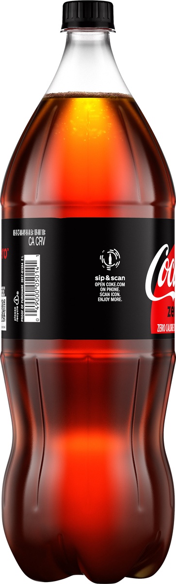 slide 5 of 8, Coca-Cola Cola Zero Calorie Zero Sugar, 2 liter