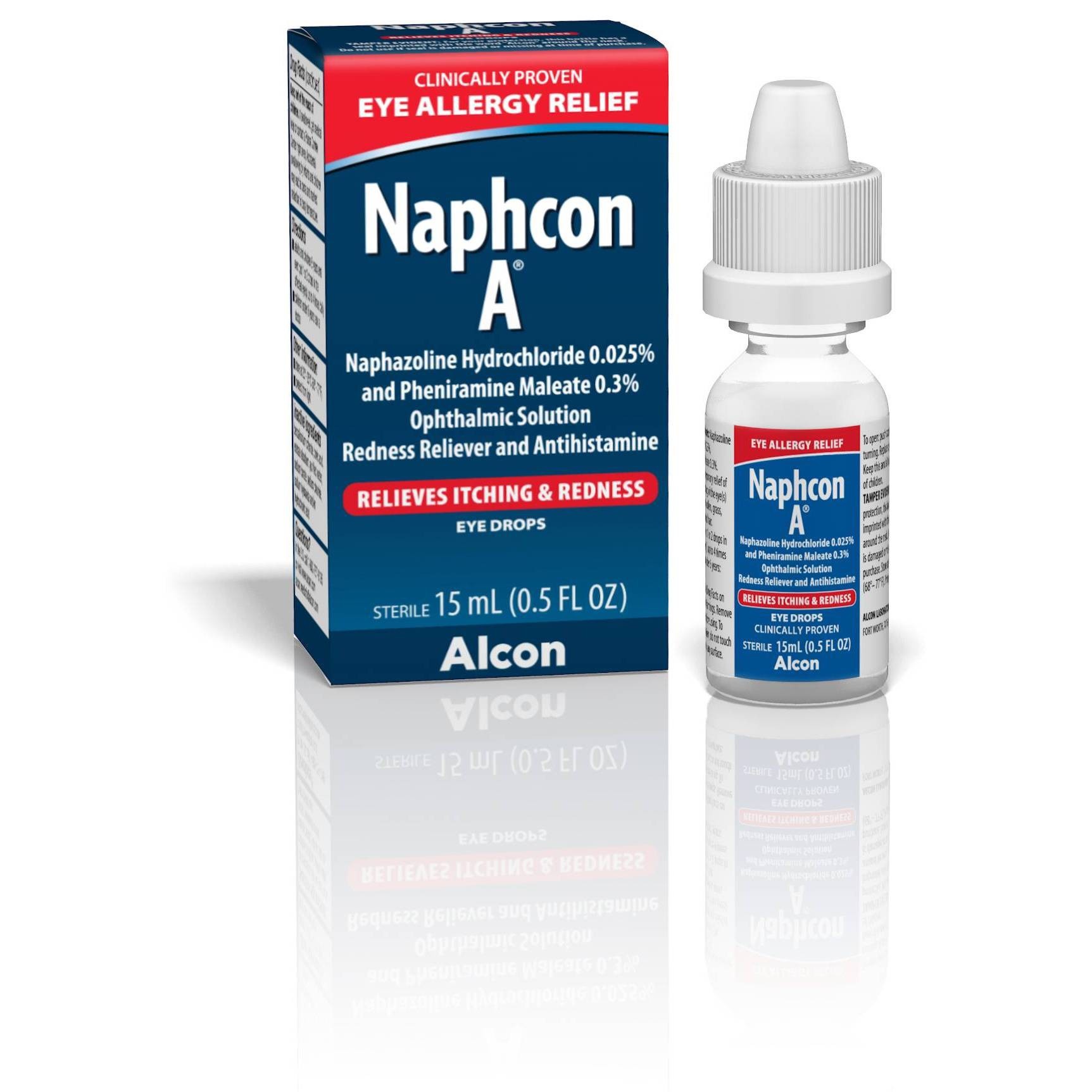 slide 1 of 4, Alcon Naphcon A Eye Allergy Relief Eye Drops, 0.5 oz