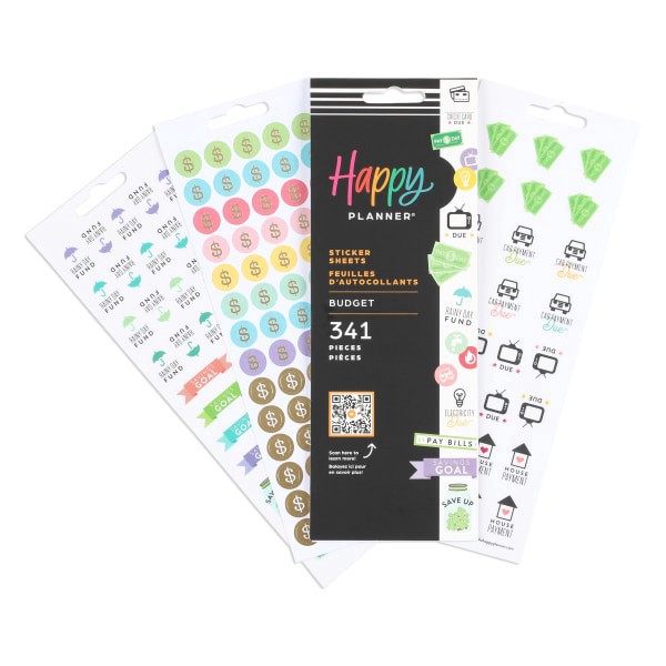 slide 4 of 5, Happy Planner Budget Financial Sticker Pack, Multicolor, 8 Sticker Sheets, 1 ct