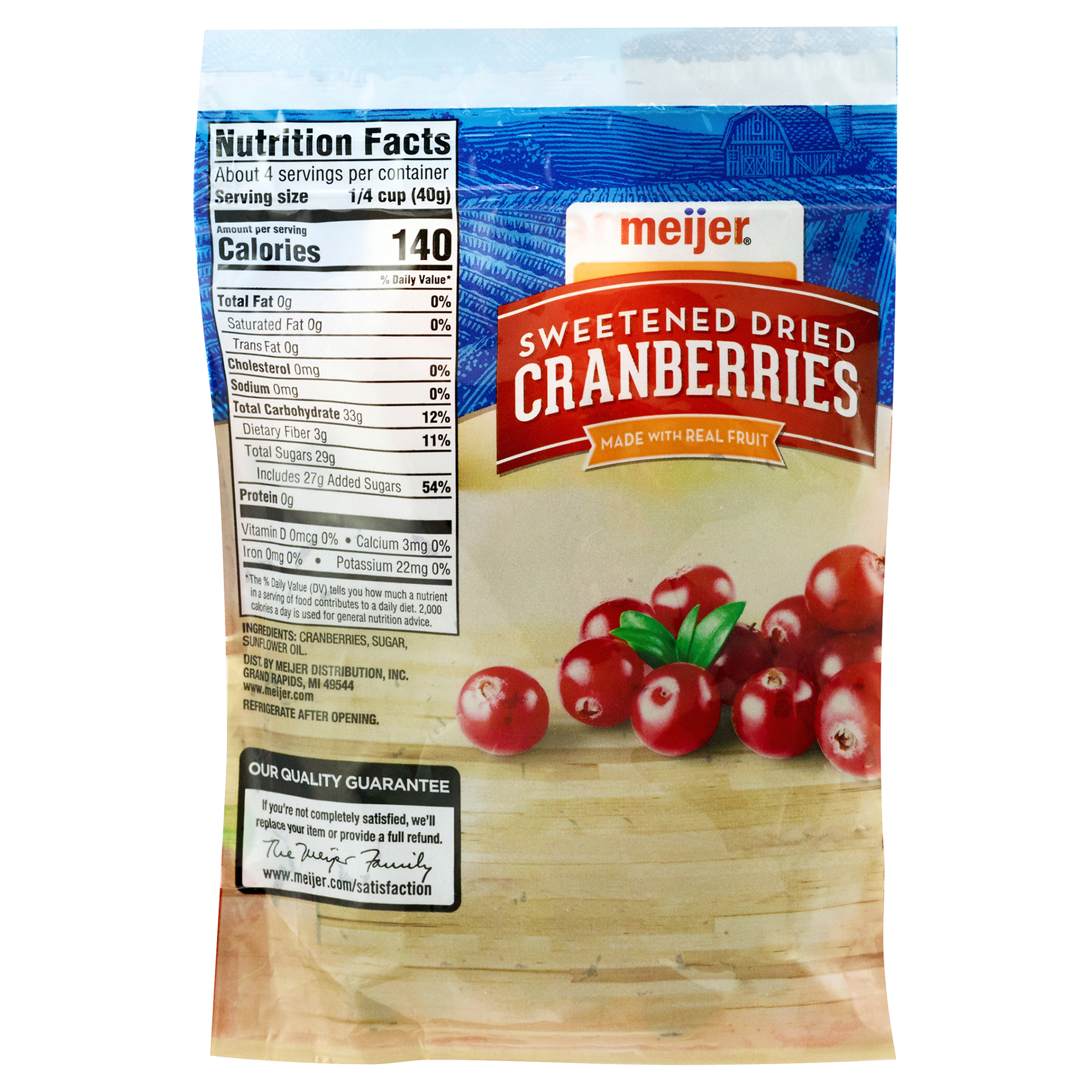 slide 5 of 5, Meijer Sweetened Dried Cranberries, 6 oz