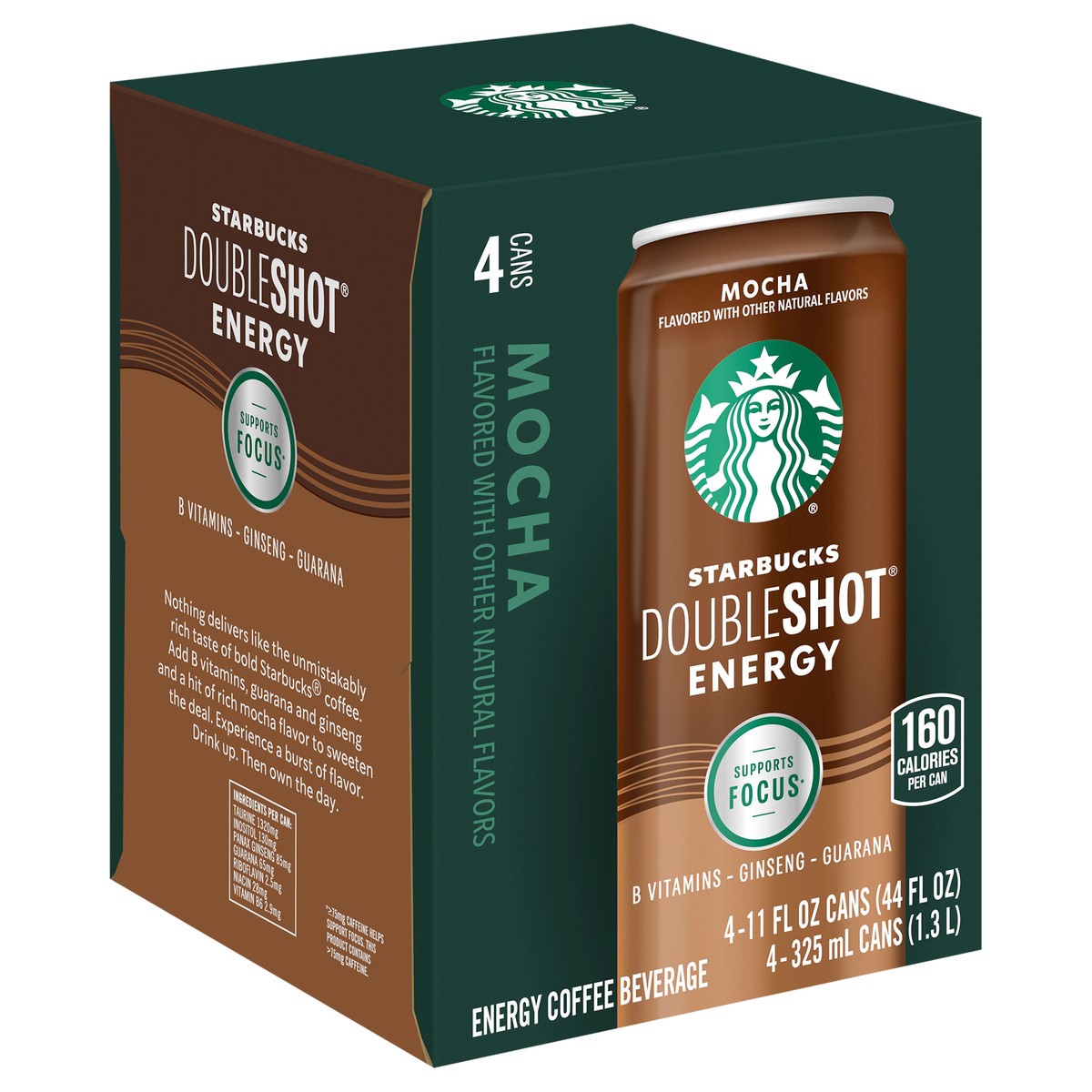 slide 2 of 7, Starbucks Doubleshot Energy Energy Coffee Beverage Mocha 11 Fl Oz 4 Count Cans, 4 ct; 11 fl oz