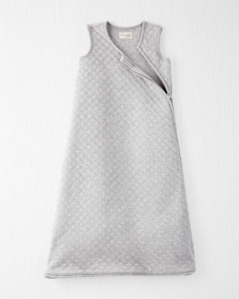 slide 3 of 4, Littleplanet Baby Doubleknit Zip Wearable Blanket Made with Organic Cotton Heather Grey L, 1 ct