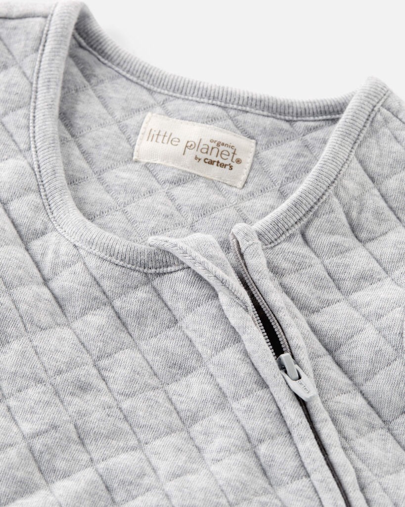 slide 4 of 4, Littleplanet Baby Doubleknit Zip Wearable Blanket Made with Organic Cotton Heather Grey L, 1 ct