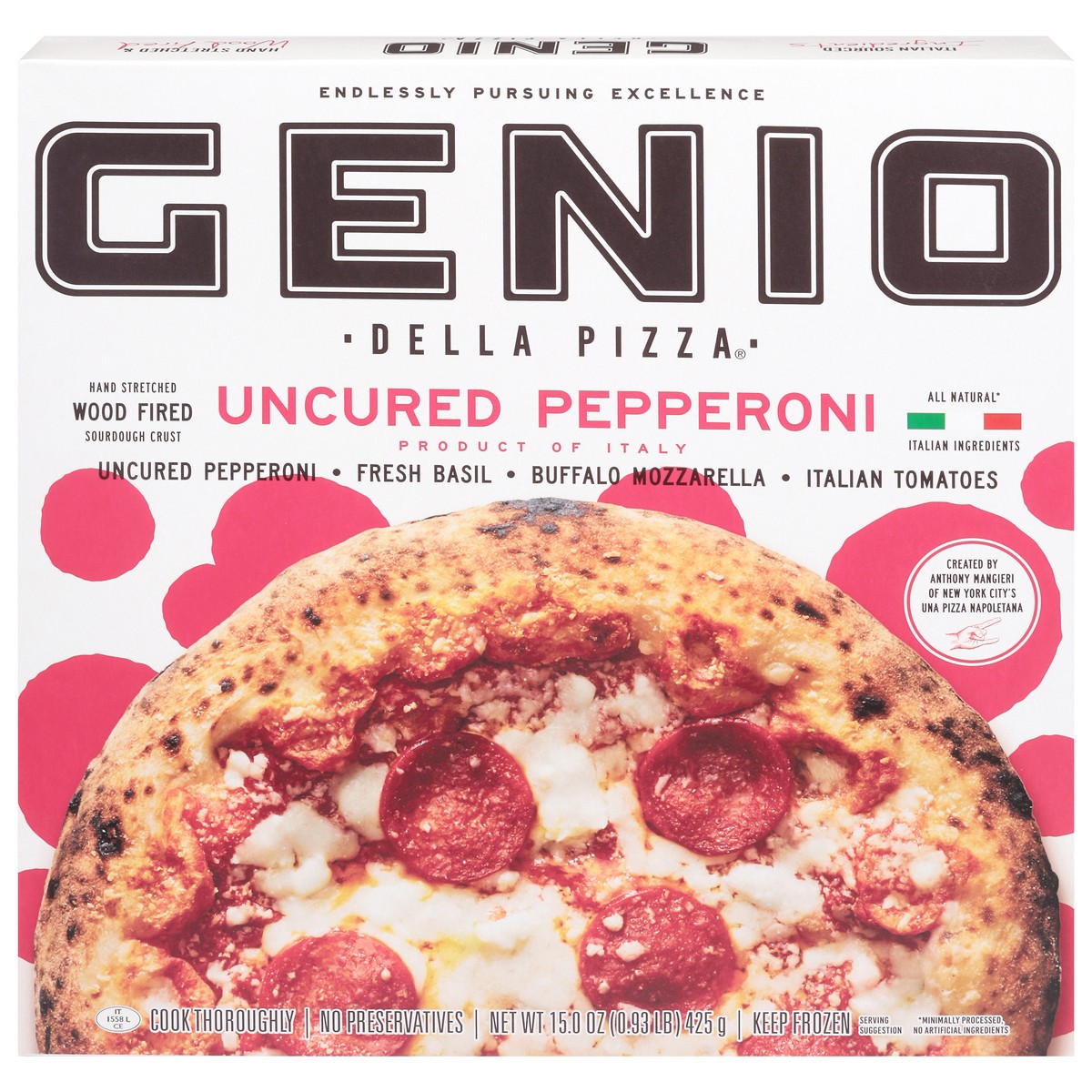 slide 3 of 4, Genio Uncured Pepperoni Pizza, 15 oz