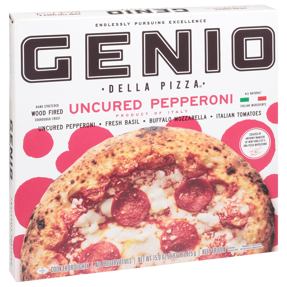 slide 4 of 4, Genio Uncured Pepperoni Pizza, 15 oz