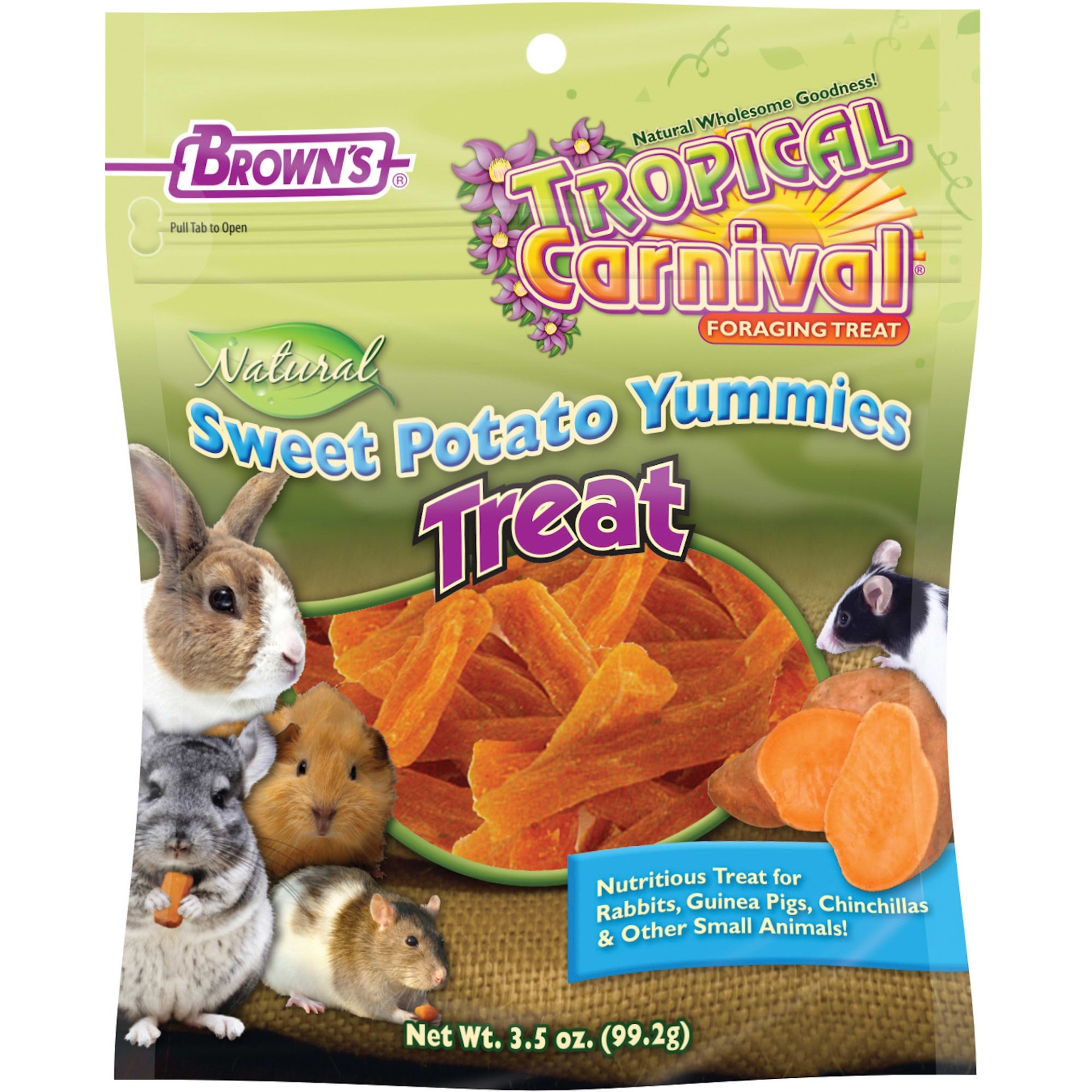 slide 1 of 1, Brown's Tropical Carnival Natural Sweet Potato Yummies Treat, 3.5 oz