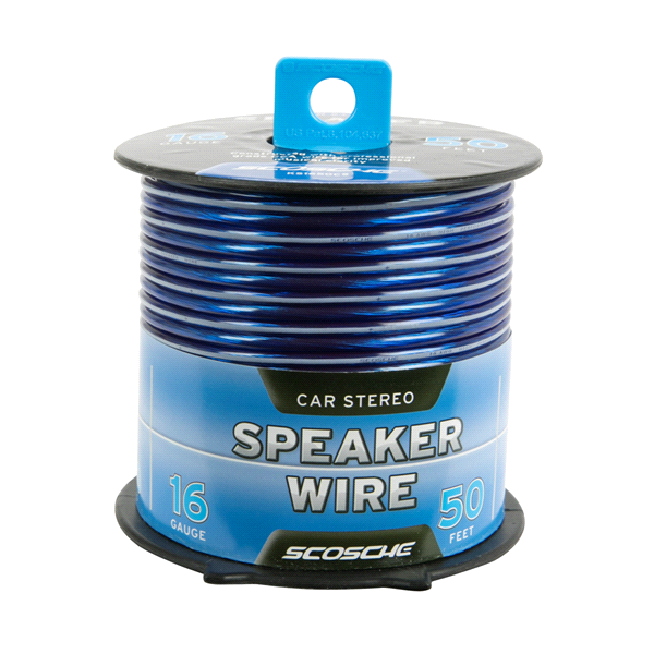 slide 1 of 1, 16 GA Blue CCA Speaker Wire Spool, 5o ft