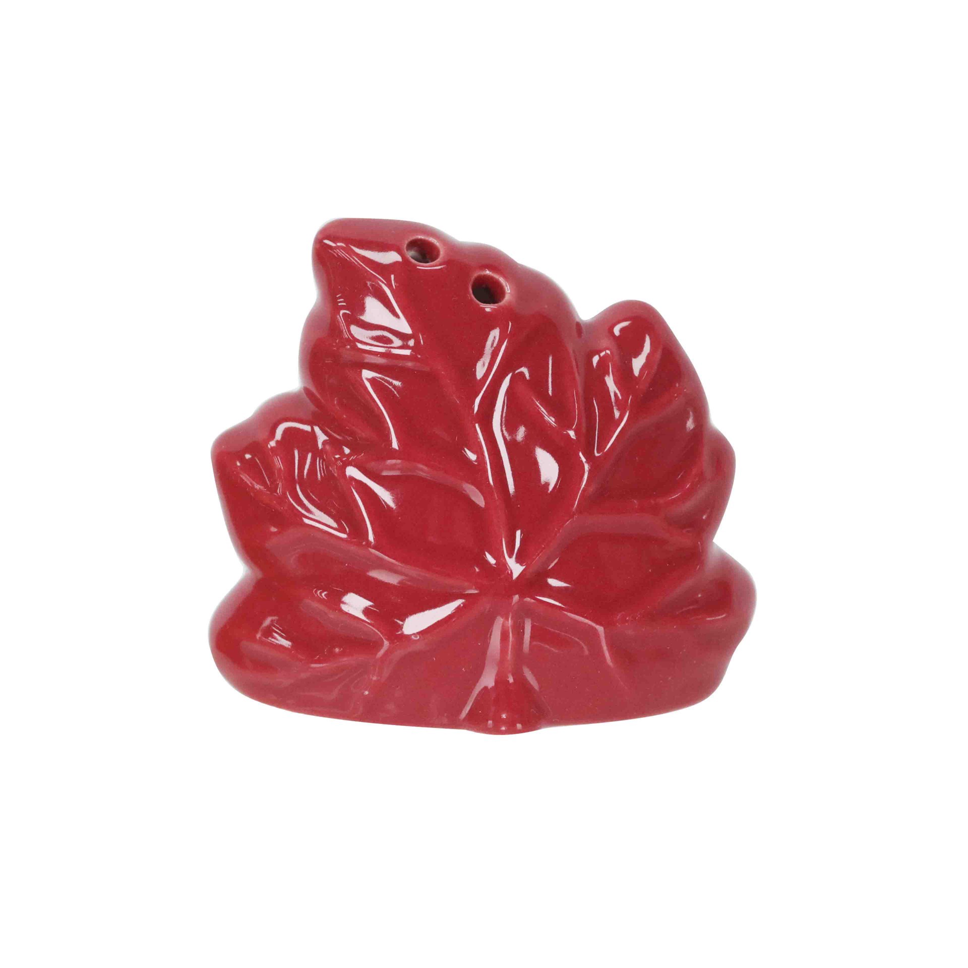 slide 2 of 3, Mini Red & Orange Maple Leaf Ceramic Salt & Pepper Shaker Set By Ashland, 2.25 in
