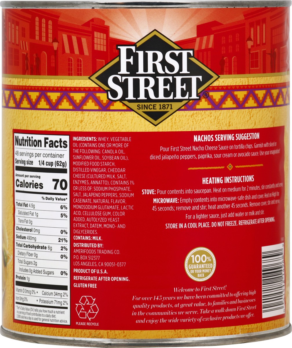 slide 3 of 6, First Street Nacho Cheese Sauce, 106 oz