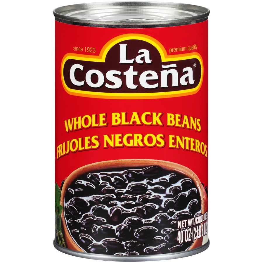 slide 1 of 6, La Costeña Whole Black Beans, 40 oz