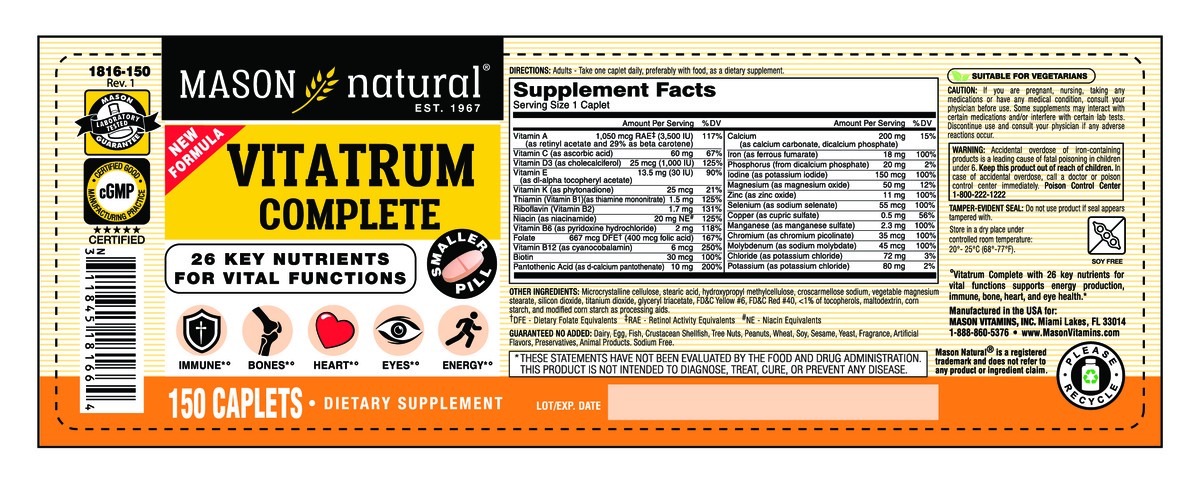 slide 6 of 8, Vitatrum Complete Multivitamin/Multimineral, 150 ct