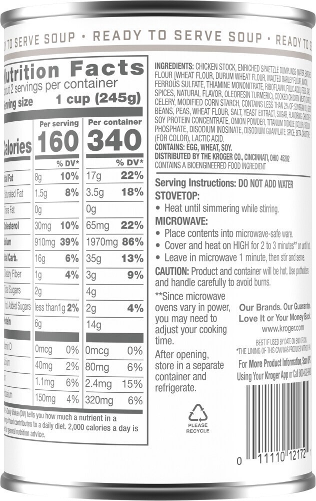 slide 3 of 4, Kroger Ready To Serve Chicken And Dumpling Soup, 18.8 oz