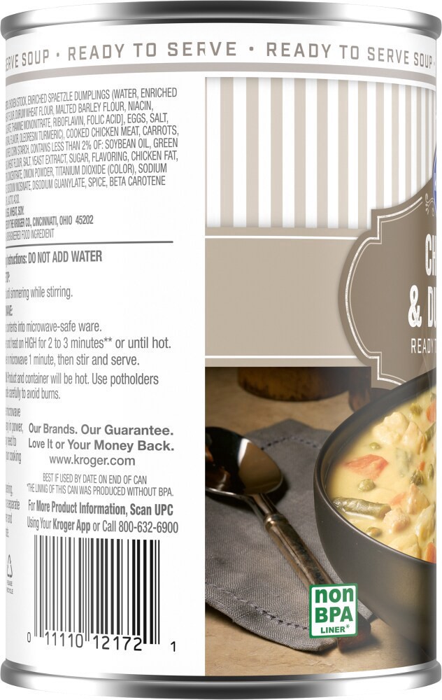 slide 4 of 4, Kroger Ready To Serve Chicken And Dumpling Soup, 18.8 oz