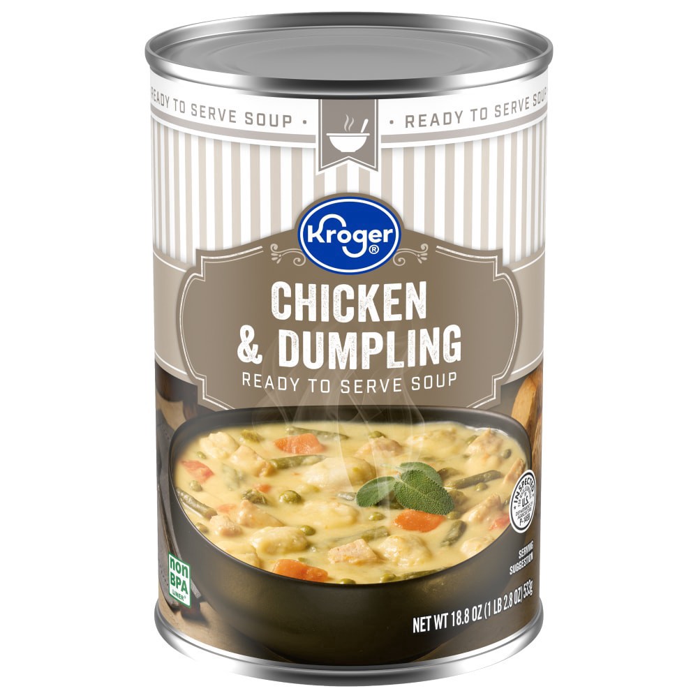 slide 1 of 4, Kroger Ready To Serve Chicken And Dumpling Soup, 18.8 oz