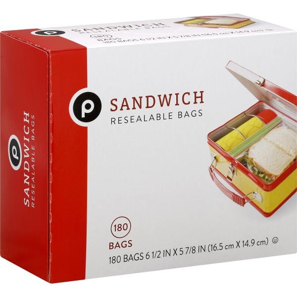 slide 1 of 1, Publix Sandwich Bags, Resealable, 180 ct