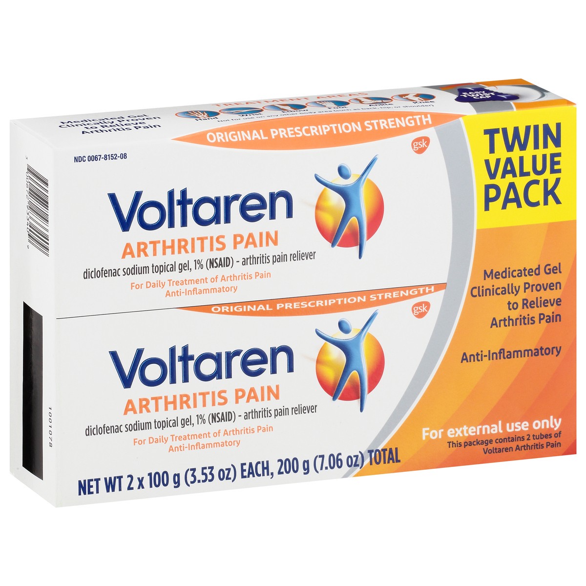 slide 6 of 10, Voltaren NEW Easy Open Cap - Voltaren Arthritis Pain Gel for Powerful Topical Arthritis Pain Relief - 100 g x 2, 2 ct
