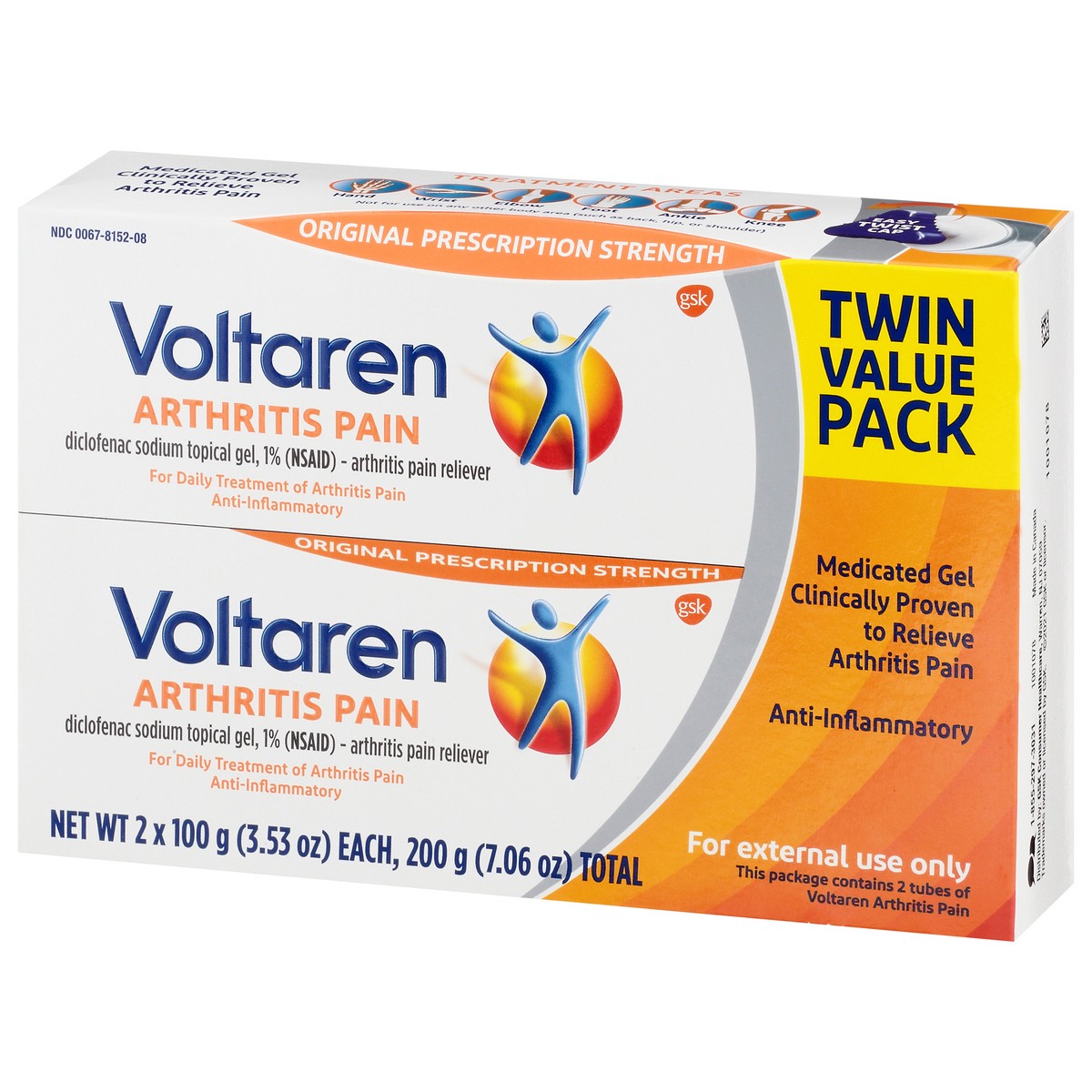 slide 5 of 10, Voltaren NEW Easy Open Cap - Voltaren Arthritis Pain Gel for Powerful Topical Arthritis Pain Relief - 100 g x 2, 2 ct