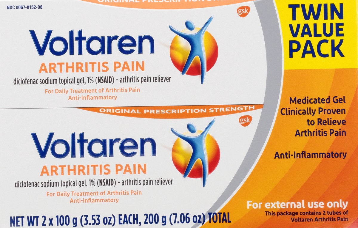 slide 10 of 10, Voltaren NEW Easy Open Cap - Voltaren Arthritis Pain Gel for Powerful Topical Arthritis Pain Relief - 100 g x 2, 2 ct