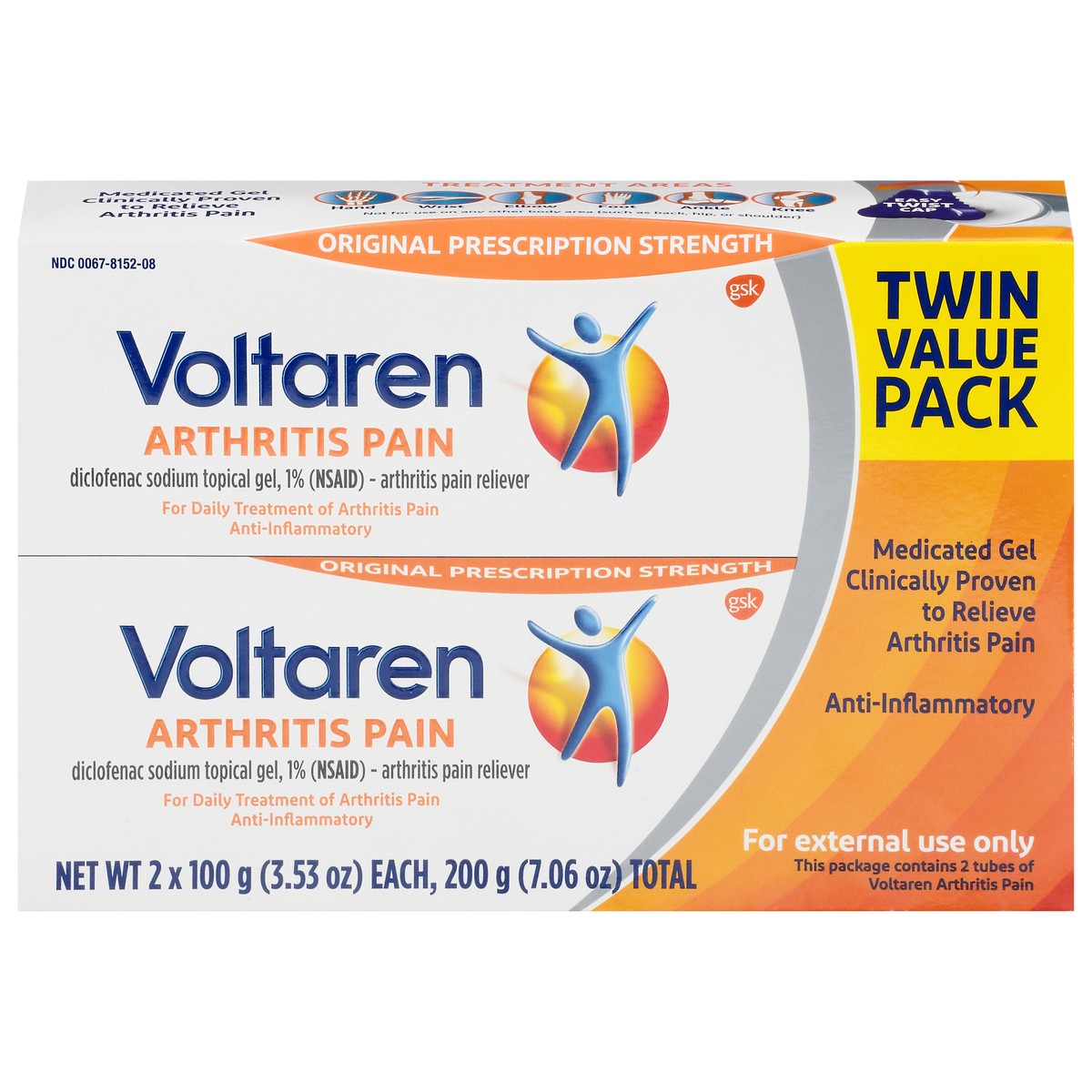 slide 7 of 10, Voltaren NEW Easy Open Cap - Voltaren Arthritis Pain Gel for Powerful Topical Arthritis Pain Relief - 100 g x 2, 2 ct