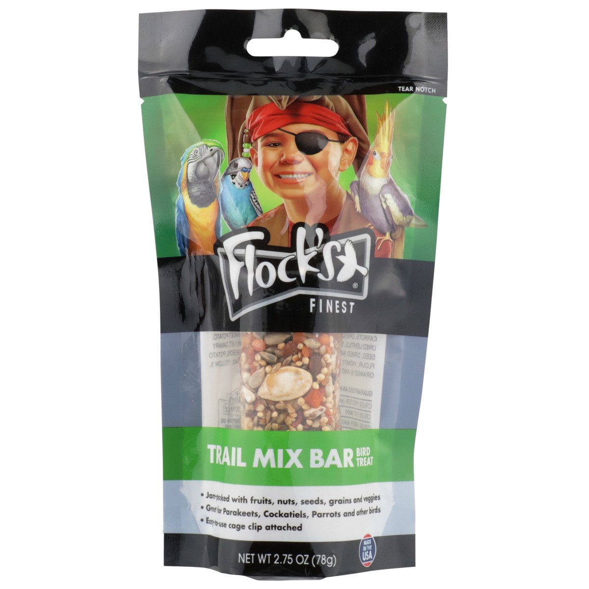 slide 11 of 11, Flock's Finest Trail Mix Bar Bird Treat, 2.75 oz