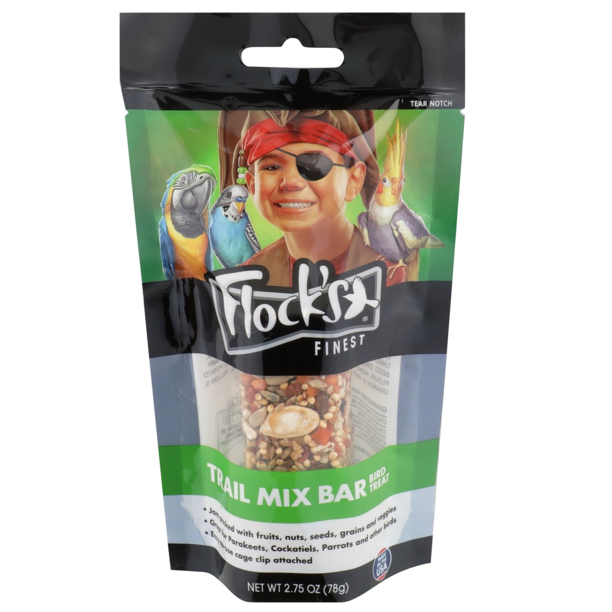 slide 1 of 11, Flock's Finest Trail Mix Bar Bird Treat, 2.75 oz