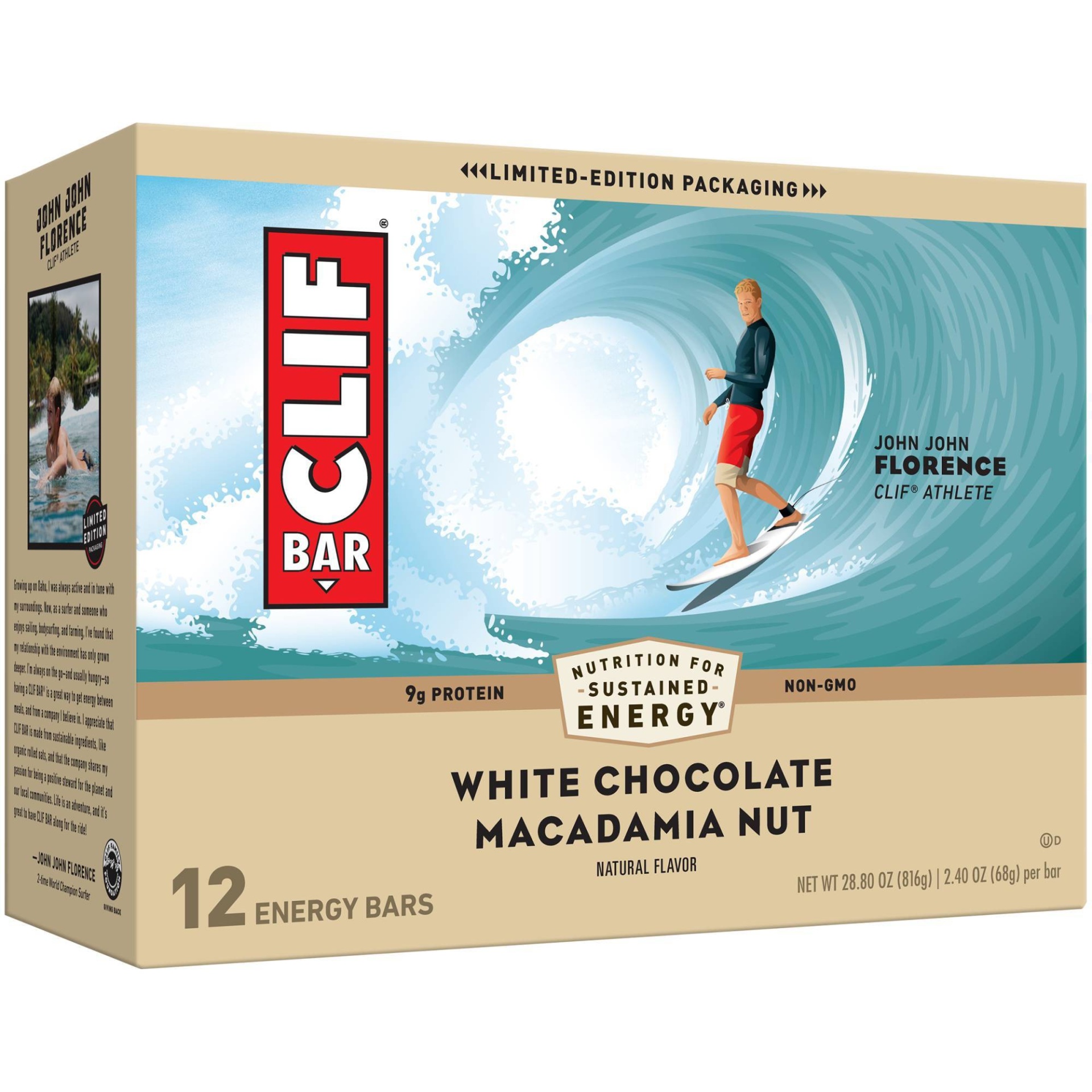 slide 1 of 1, CLIF Bar White Chocolate Macadamia Nut Energy Bars - 12ct, 28.8 oz