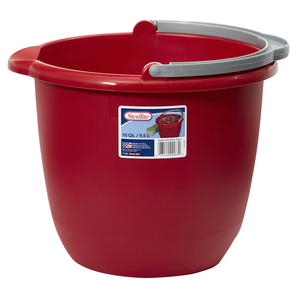 slide 1 of 1, Sterilite Spout Pail, Red, 10 qt