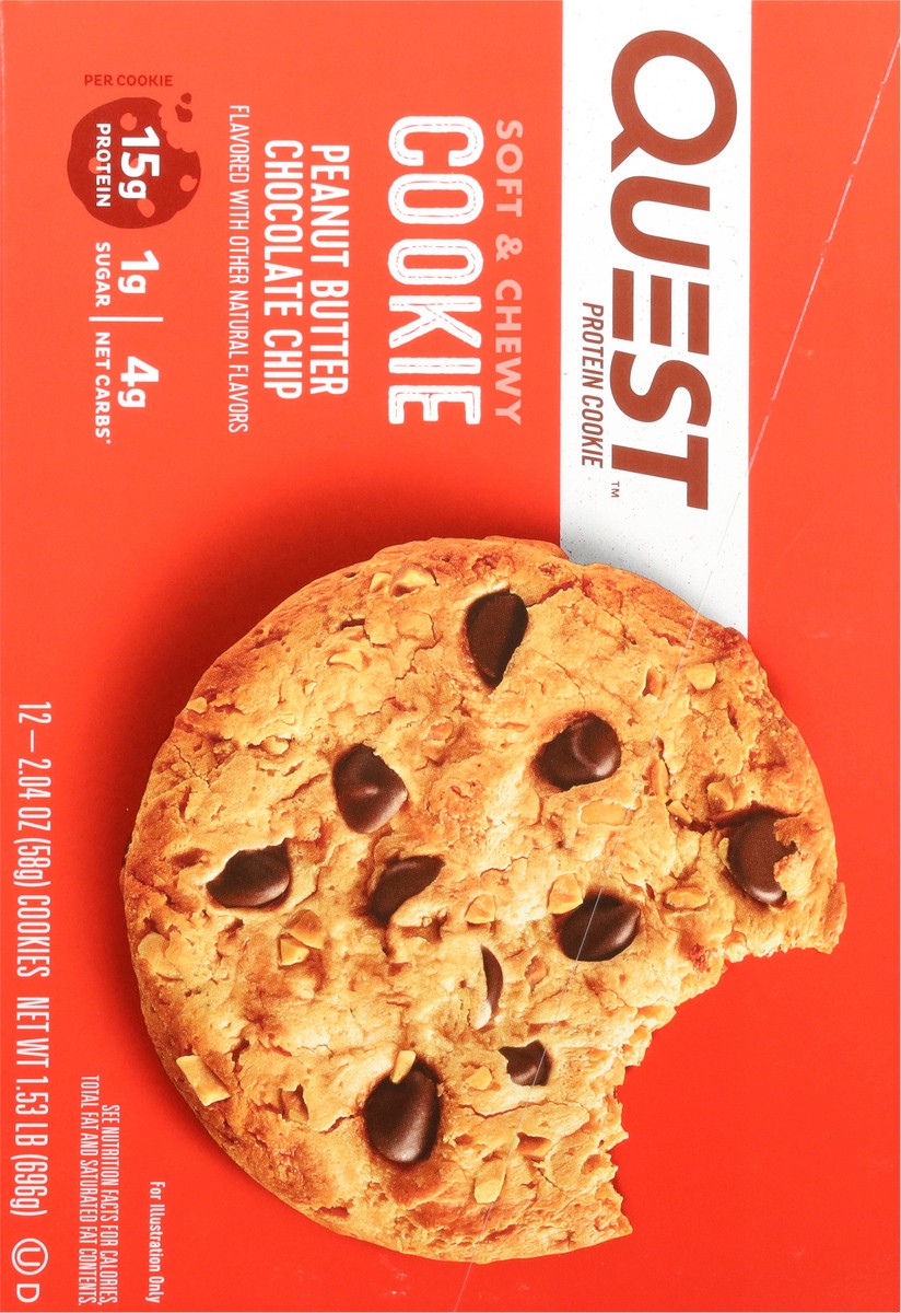 slide 5 of 13, Quest Soft & Chewy Peanut Butter Chocolate Chip Protein Cookie 12 - 2.04 oz, 12 ct